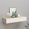 LAPOOH Wandstelling met lade, wit, eiken, 60 x 23,5 x 10 cm, MDF, wandrek, wandrek, modern wandrek (SPU:330263)