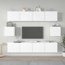 RAUGAJ Mooie Entertainment Centra & TV Stands-6 Stuk TV Kast Set Wit Engineered Hout