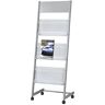 TEmkin Tijdschriftenrek Tijdschriftenrek Tijdschriftenrek Krantenrek Vloerreclamerek Metalen displayrek Opbergrek L-vormig Drielaags displayrek Tijdschriftenrekhouder Organizer