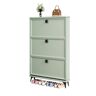 LOCHE 3 Flip Drawer Shoe Cabinet,shoe storage cabinet,shoe storage organizer cabinet, entryway cabinet with Metal Legs,shoe cabinet entryway,wall hidden shoe cabinet,70×26×118cm (Color : Green, Size