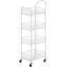 BBIJK Metalen portie trolley, Rolling Utility opbergrek kar op wielen, Keuken Trolley, Thee Trolley, Bar Trolley, Badkamer Trolley