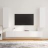 RAUGAJ Entertainment Centra & TV Stands,4-delige TV-kast Set Wit Engineered Hout