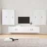 TEKEET Mooie Entertainment Centra & TV Stands-6 Stuk TV Kast Set Wit Engineered Hout