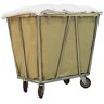 BBIJK Plank Beweegbare Hand Trucks Opslag,Keuken Beweegbare Trolleys, Rolling Wasserij Sorteerder Kar Op Wielen,Wielen Hotel Trolley Bin Met Beweegbare Bag/Beige/90X65X85Cm