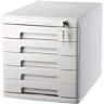 OYYMTE Filing Cabinet Office Desktop Cabinet 5 Drawer Plastic Cabinet File Storage Cabinet Locking Bookcase