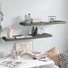 EESHHA Wandplank Nice Shelving Wandplanken & Ledges-Zwevende Wandplanken 2 stuks Hoogglans Grijs 90x23,5x3,8 cm MDF