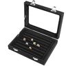 DIGJOBK Opbergdoos Velvet Organizer Box For Jewelry Arrangement, Glass Ring, Earrings, Jewelry, Storage Box, Holder, Tray(Color:Preto)