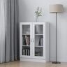 ANGYANG Vitrinekast, wit, 82,5 x 30,5 x 115 cm, spaanplaat, vitrine, woonkamer, vitrine, vitrinekast, boekenkast, dressoir woonkamer