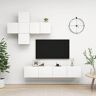 DCRAF Mooie Entertainment Centra & TV Stands-7 Stuk TV Kast Set Wit Engineered Hout