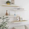 EESHHA Wandplank Nice Shelving Wandplanken & Ledges-Zwevende Wandplanken 4 stuks Eiken en Wit 80x23,5x3,8 cm MDF