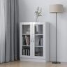 Chaduof Vitrine wit glanzend 82,5 x 30,5 x 115 cm spaanplaat, kast met vitrine, vitrine voor moderne woonkamer, kast met vitrine woonkamer (SPU: 802756)