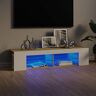 RAUGAJ TV-kast met LED-verlichting wit en sonoma eiken 135x39x30 cm, artikelkleur wit en sonoma eiken