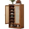 TUPAFJU Rattan shoe cabinet,entryway shoe cabinet,entryway shoe storage cabinet,storage cabinet,shoe cabinet with doors,slim shoe cabinet,brown,90 * 32 * 94cm，For Entryway, Hallway, Closet, Living Room (Co