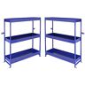 Monster Cable 2 x Monster Racking Metalen Bedrijfswagen stelling Bestelbus interieur Opslag Stelling Kast Bedrijfswageninrichting Staal Blauw