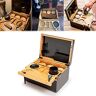 DEIOVR Premium bamboe opbergkist Wood Stash Box Luxury cadeauset, verwijderbare opslagorganisator Dividers Box met slot, bamboe opslagkist met beweegbare lade