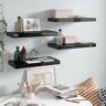 EESHHA Wandplank Nice Shelving Wandplanken & Ledges-Zwevende Wandplanken 4 stuks Hoogglans Zwart 50x23x3,8 cm MDF