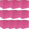 vidaXL Opbergboxen 10 st 32x32x32 cm stof roze