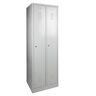 ABC Kantoormeubelen Industriële locker garderobekast 2- delig deur grijs op de sokkel en opening voor hangoogsluiting (zonder hangslot geleverd)