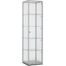 ABC Kantoormeubelen Vitrinekast 184x40x40cm haaks zwart profiel met glazen top zonder verlichting