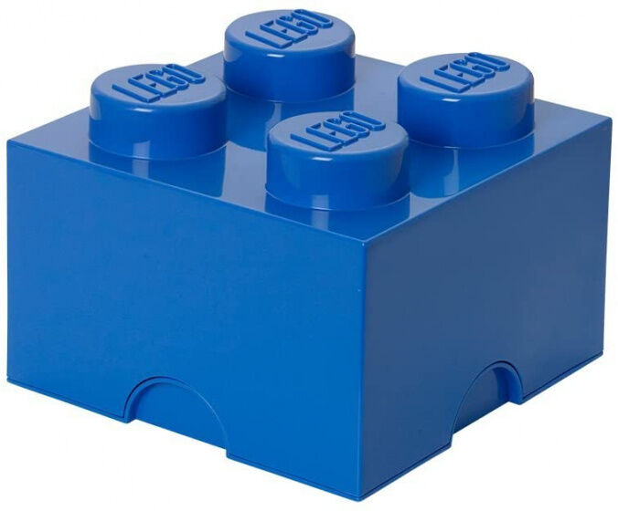 LEGO opbergsteen 4 noppen 25 x 18 cm polypropeen blauw - Blauw
