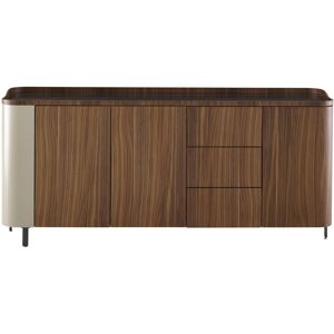 Ligne Roset Postmodern Sideboard Walnut, Argile Glass/argile Lacquer