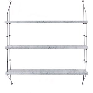 OX Denmarq Morse, Black Steel Frame, Shelves: 3x White Marble