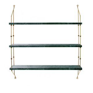 OX Denmarq Morse, Brass Frame, Shelves: 3x Green Marble
