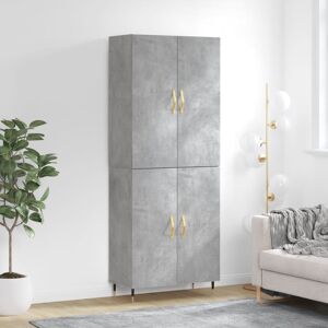 vidaXL Highboard betong grå 69,5x34x180 cm konstruert tre