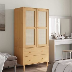 vidaXL Garderobe SENJA rotting utseende brun 90x55x175 cm heltre furu