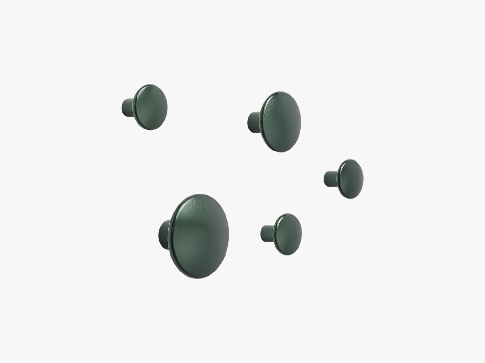 Muuto Dots Metal - Sett med 5, mørkegrønn
