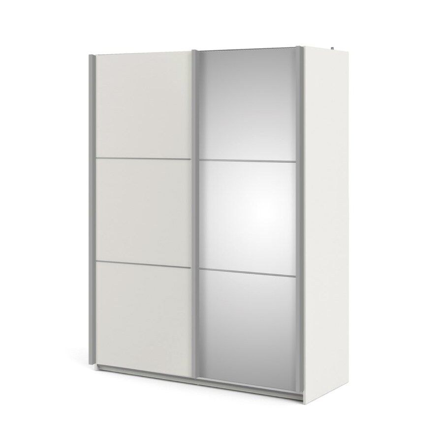 Veto garderobeskap C 2 dørs med 1 speil H200 cm x B150 cm hvit ask dekor.