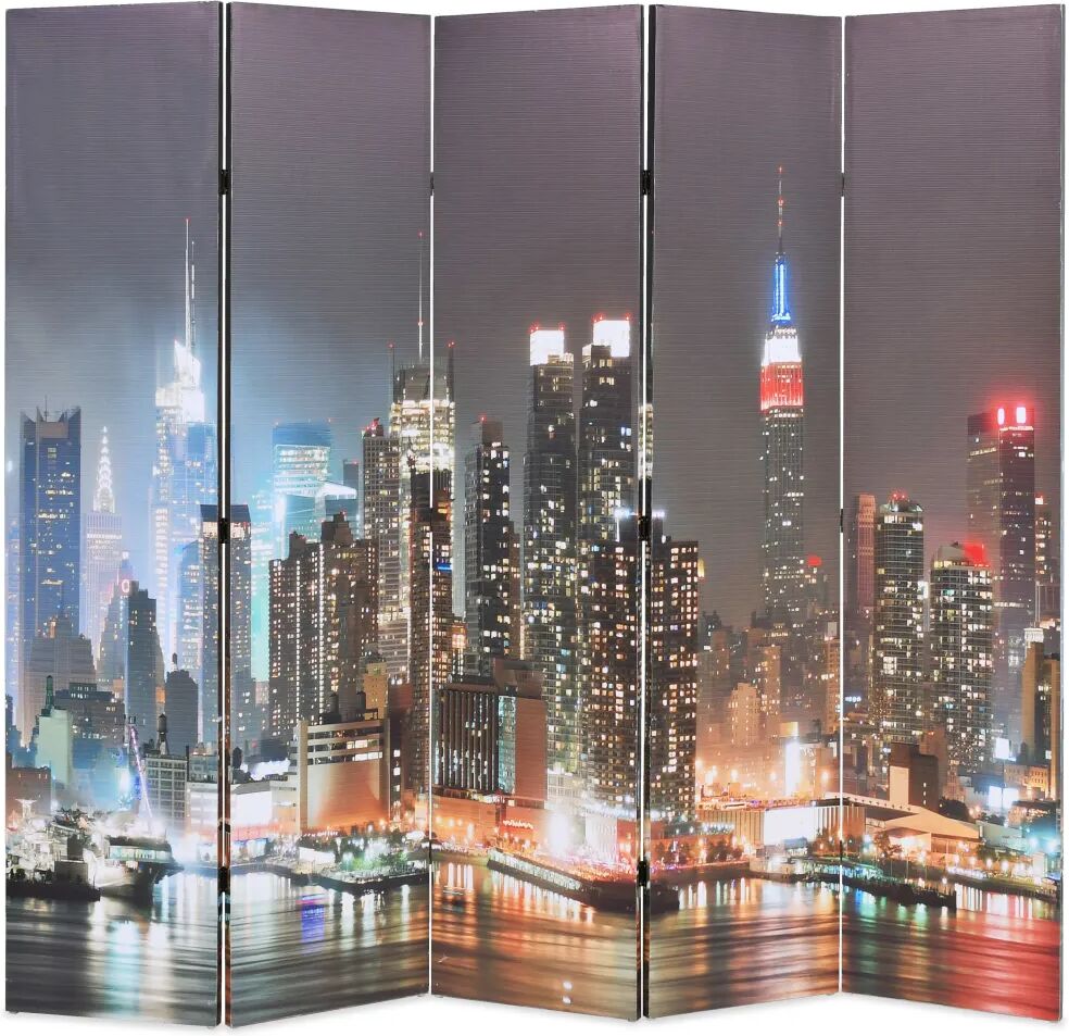 vidaXL Sammenleggbar romdeler 200x170 cm New York natt