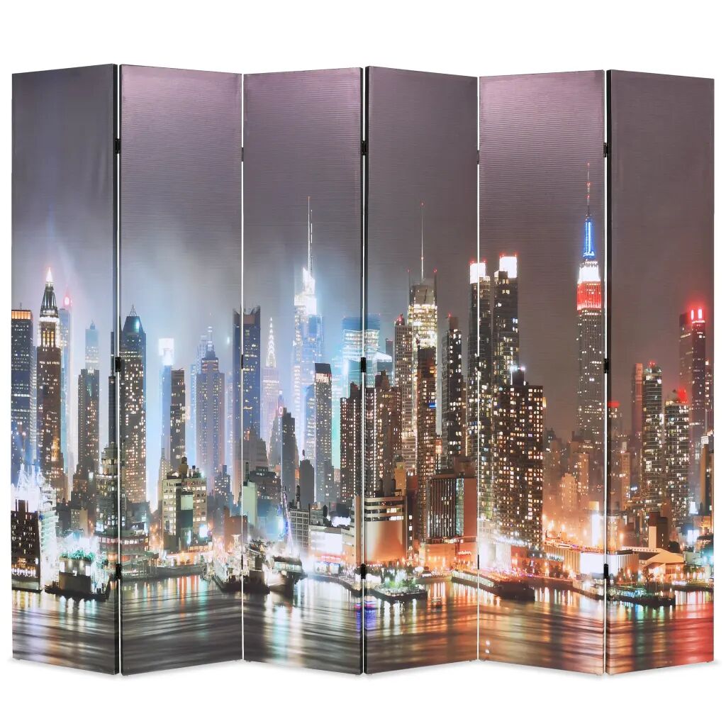 vidaXL Sammenleggbar romdeler 228x170 cm New York natt