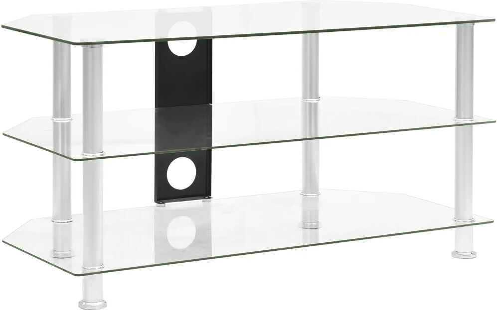 vidaXL TV-benk gjennomsiktig 96x46x50 cm herdet glass