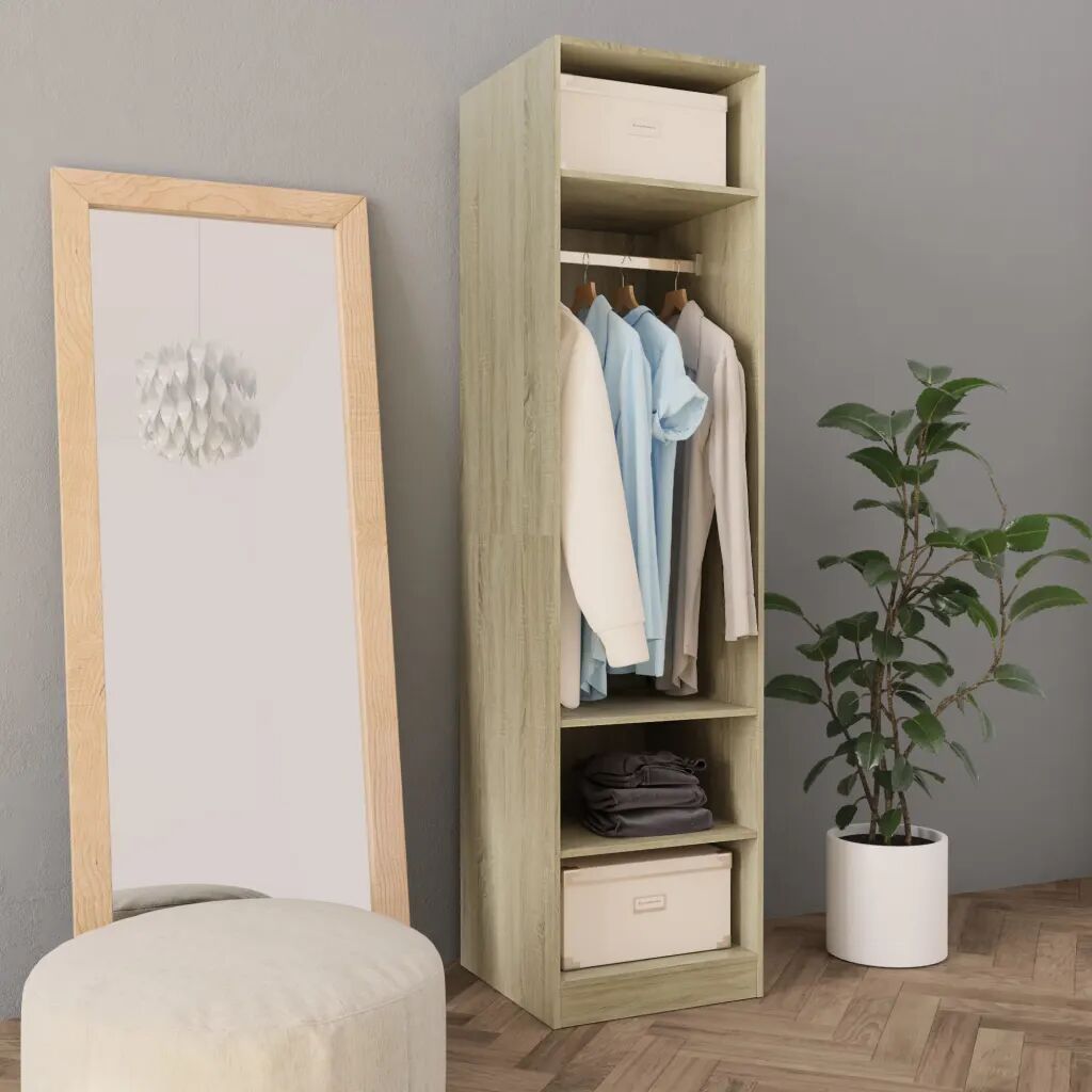 vidaXL Garderobe sonoma eik 50x50x200 cm sponplate