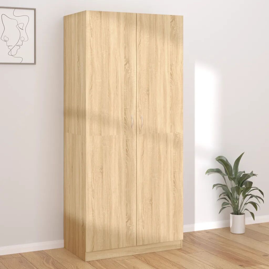 vidaXL Garderobe sonoma eik 90x52x200 cm sponplate