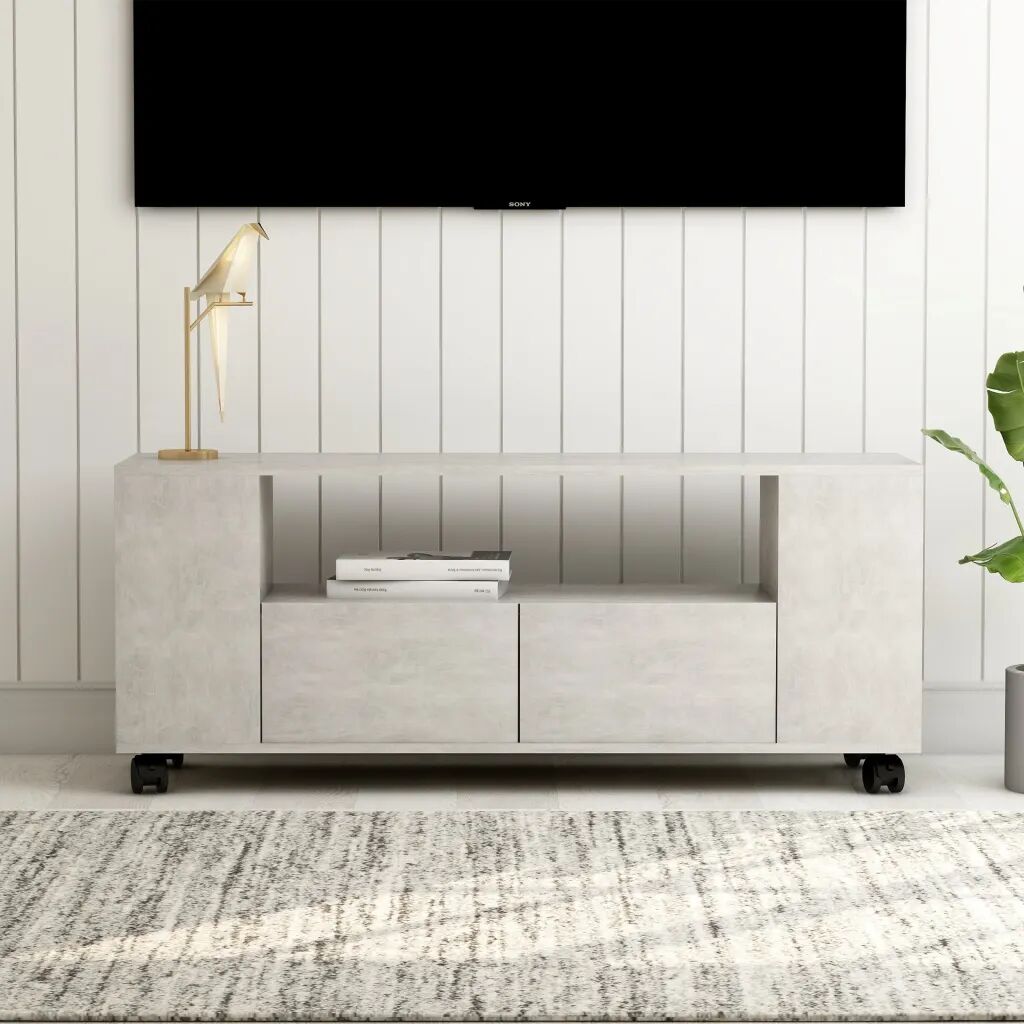 vidaXL TV-benk betonggrå 120x35x43 cm sponplate