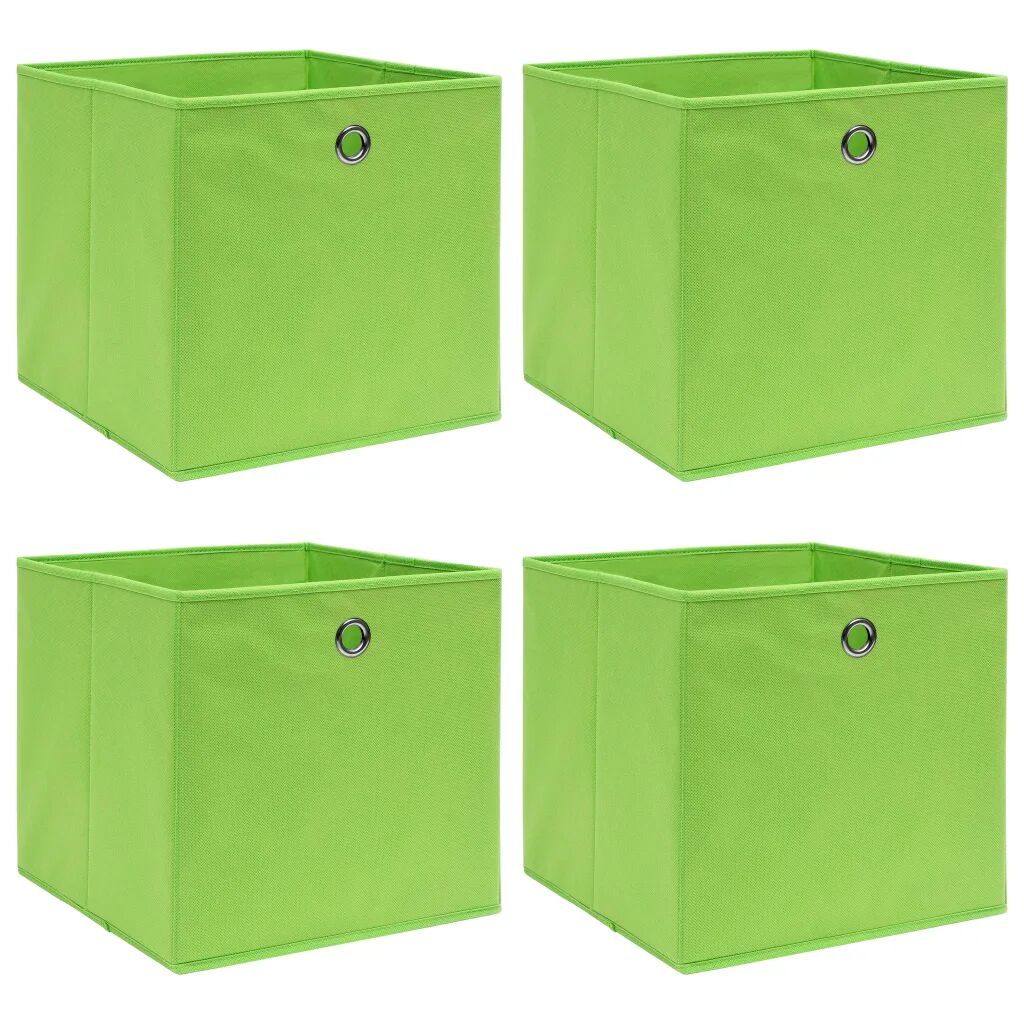 vidaXL Oppbevaringsbokser 4 stk grønn 32x32x32 cm stoff
