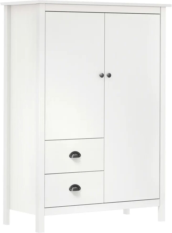 vidaXL Garderobeskap 2 dører Hill Range hvit 99x45x137 cm heltre furu