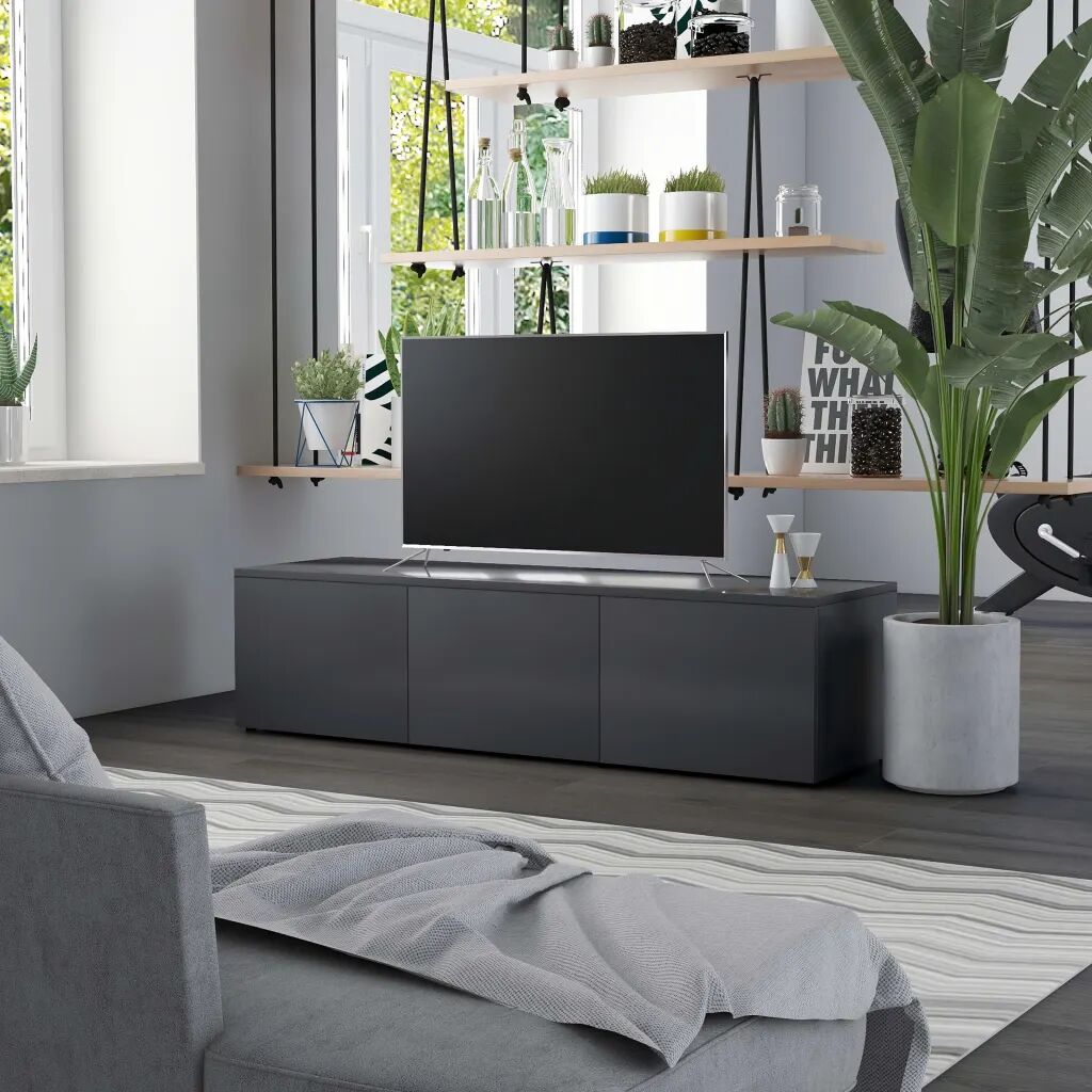 vidaXL TV-benk grå 120x34x30 cm sponplate