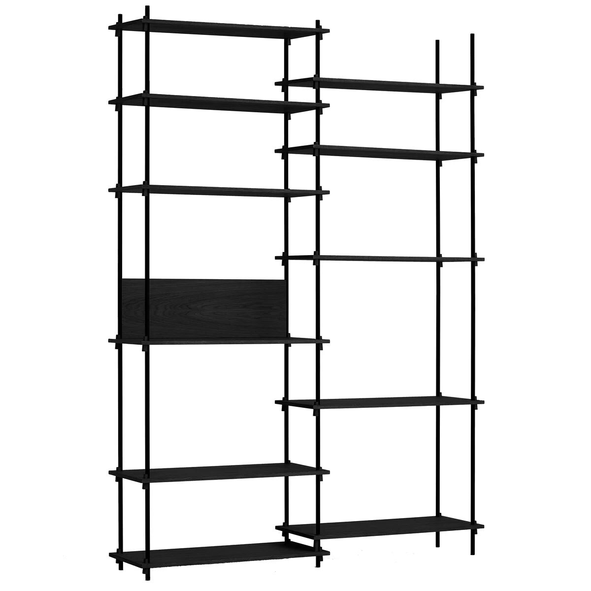 Moebe shelving system ekstra tall double Black