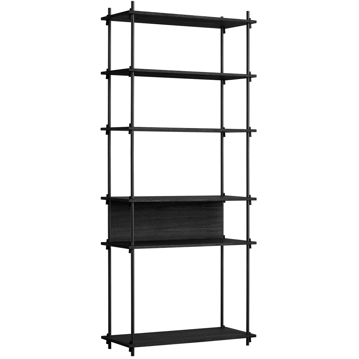 Moebe shelving system ekstra tall single Black