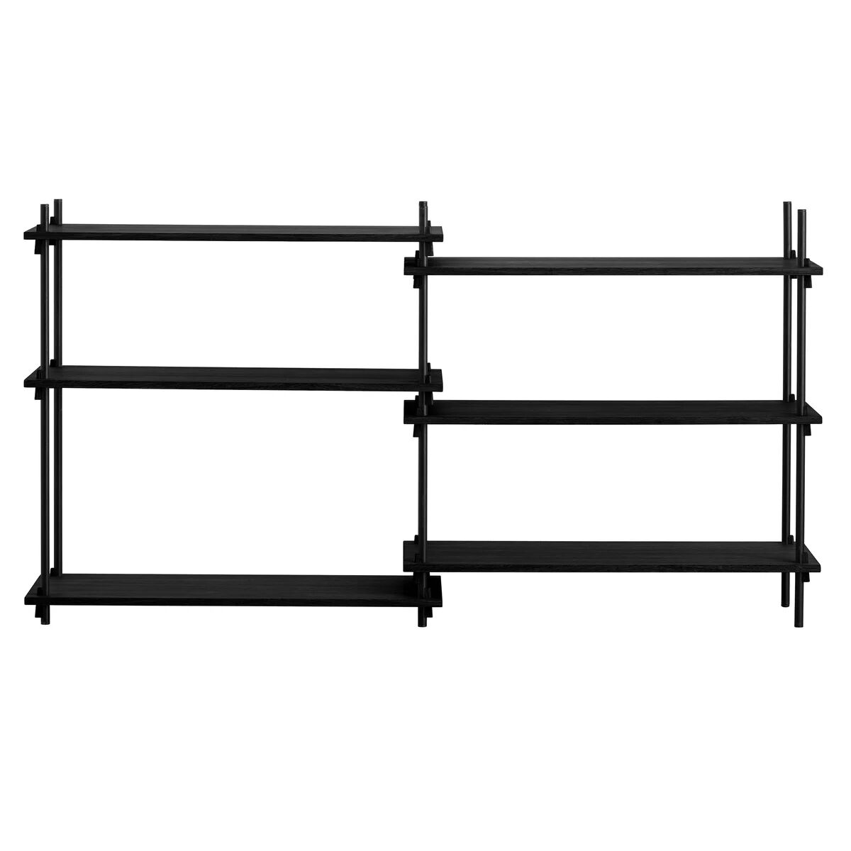 Moebe shelving system low double Black