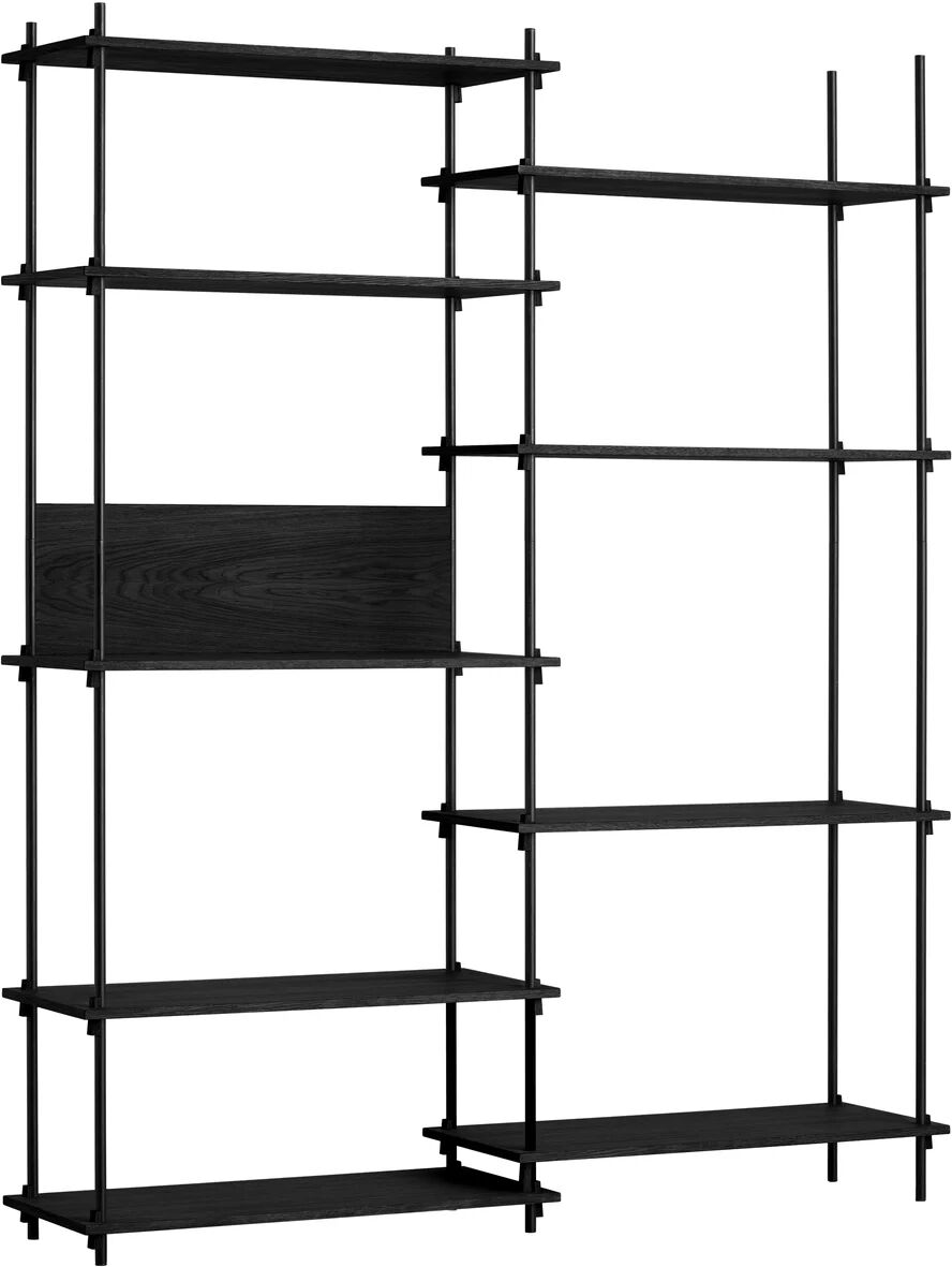 Moebe shelving system tall double Black