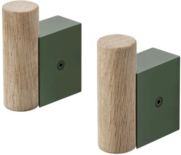 Muuto Attach knagg 2-stk. Oak-dark green