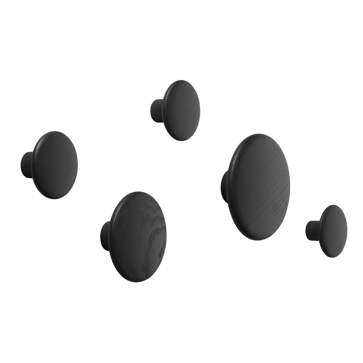Muuto Dots klesknagger 5 stk svartlasert ask
