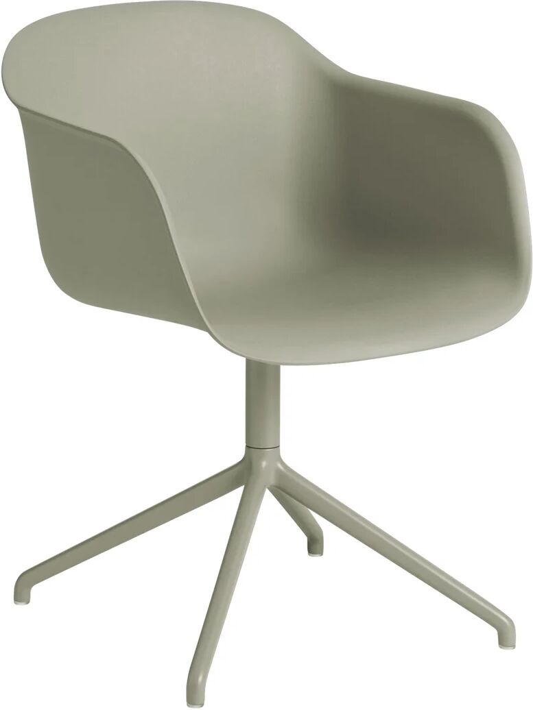 Muuto Fiber Swivel stol med armstøtte dusty green