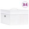 vidaXL Caixas de arrumação 4 pcs bambu branco