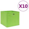 vidaXL Caixas arrumação 10 pcs 28x28x28 cm tecido-não-tecido verde