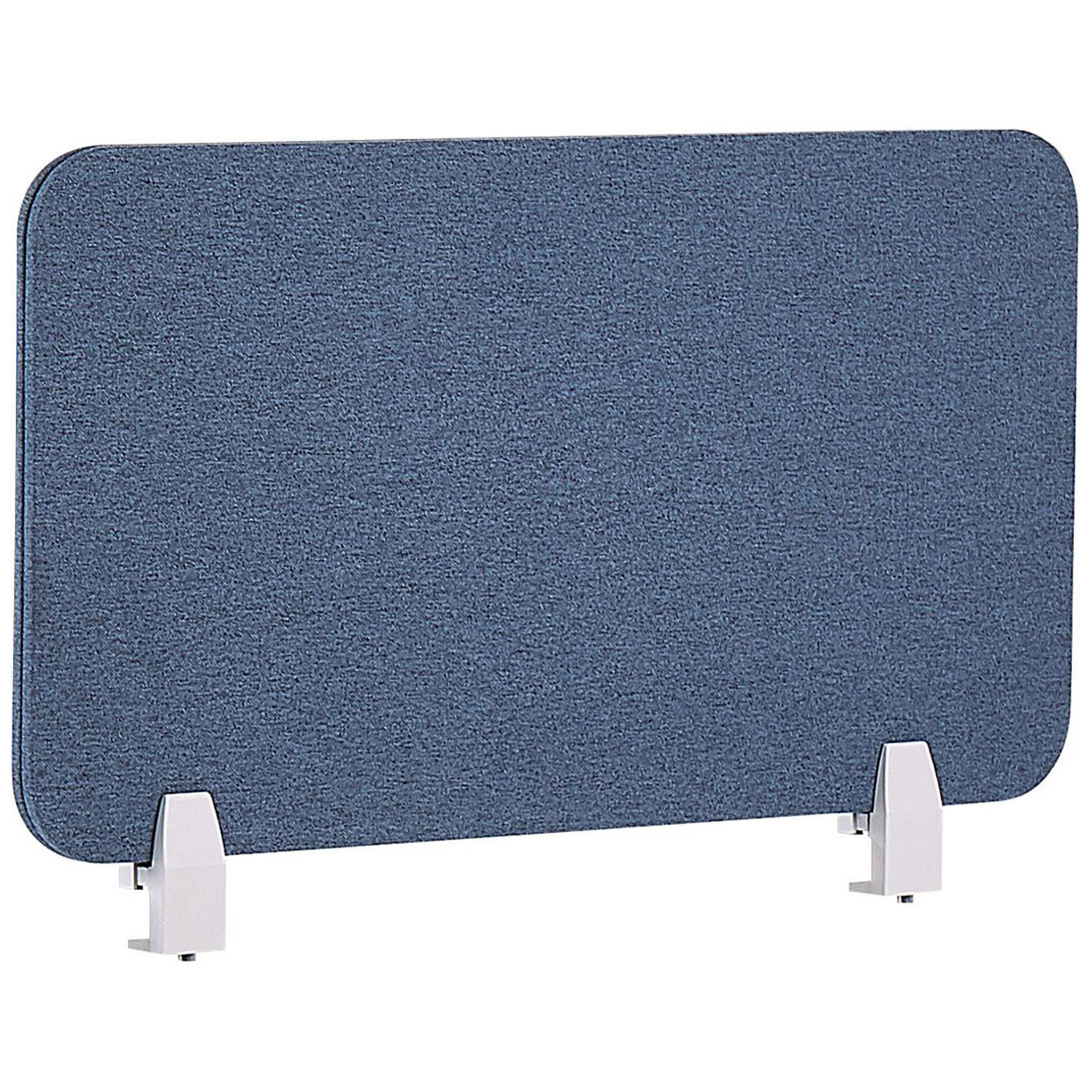 Beliani Divisor acústico para secretária em tecido azul 72 x 40 cm com peças para montagem redução de ruido para escritório em casa